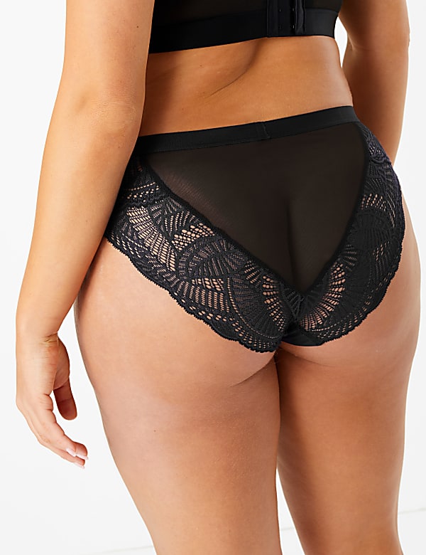 Sheer Lace High Leg Knickers