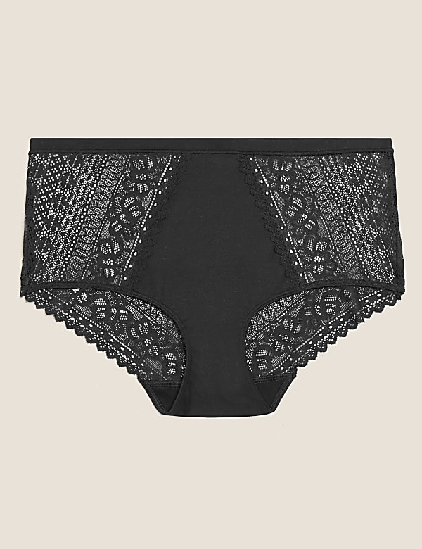 Sumptuously Soft™ Lace Trim High Rise Knickers