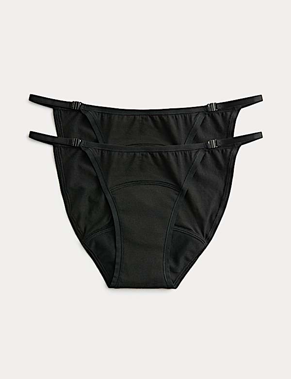 2pk Adaptable Clasp Period Bikini Knickers - JE