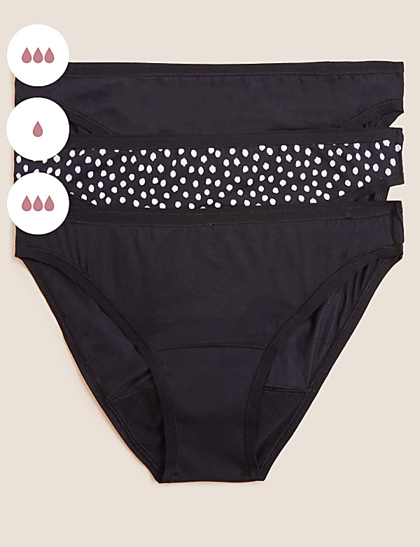 3pk Mixed Absorbency Period Bikini Knickers