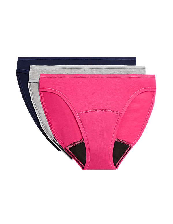 3pk Heavy Absorbency Period High Leg Knickers