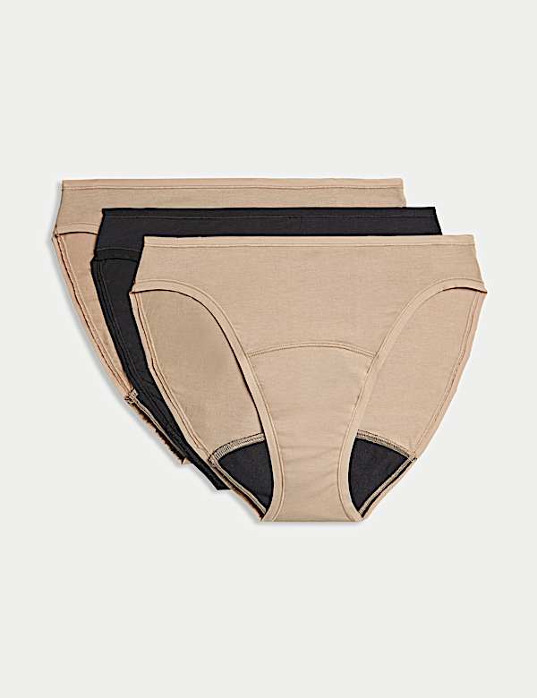 3pk Heavy Absorbency Period High Leg Knickers - BG