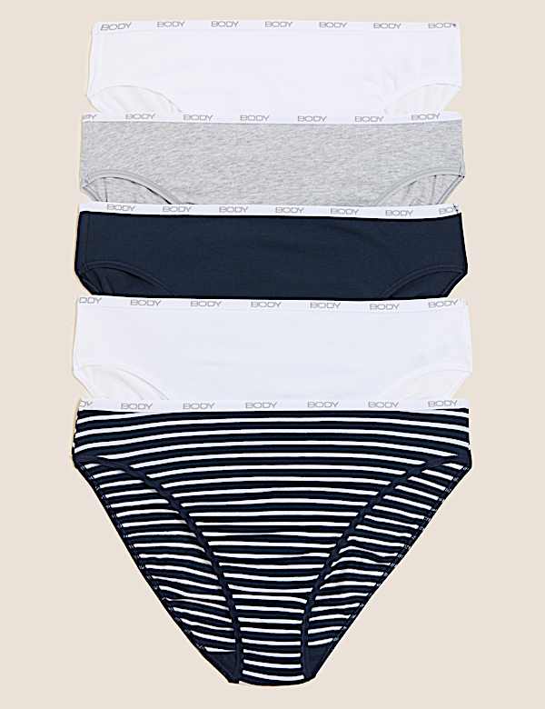 5pk Supima Cotton Body High Leg Knickers