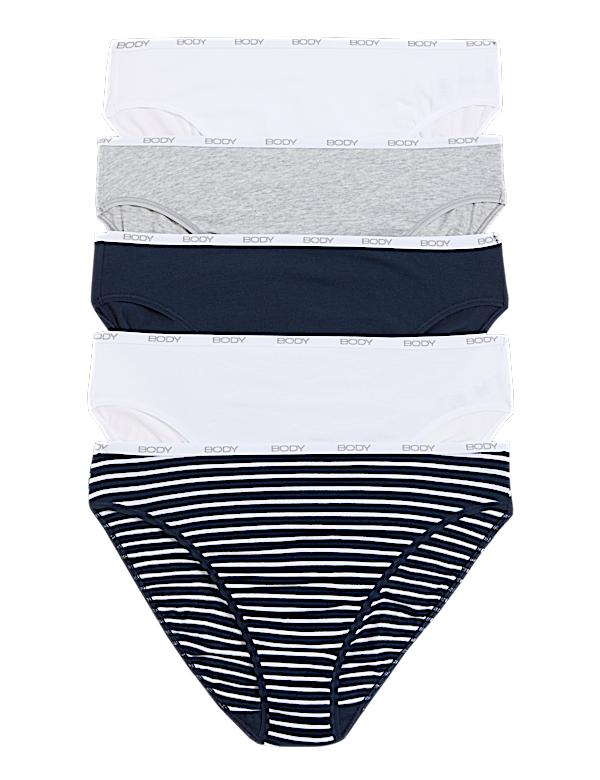 5pk Supima Cotton Body High Leg Knickers
