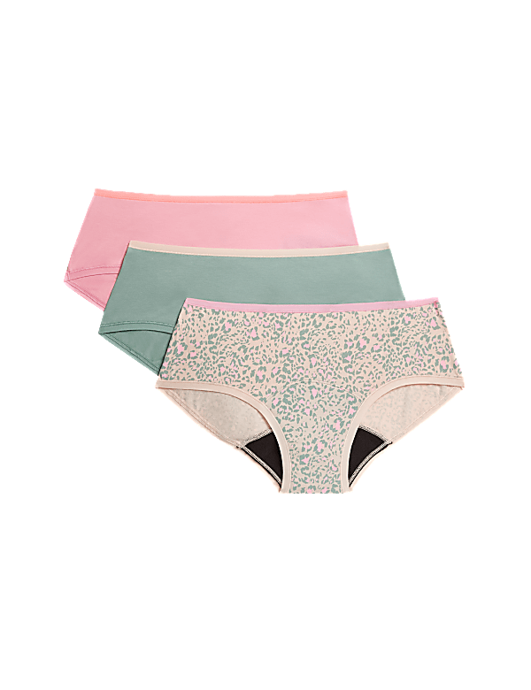 3pk Heavy Absorbency First Period Low Rise Shorts
