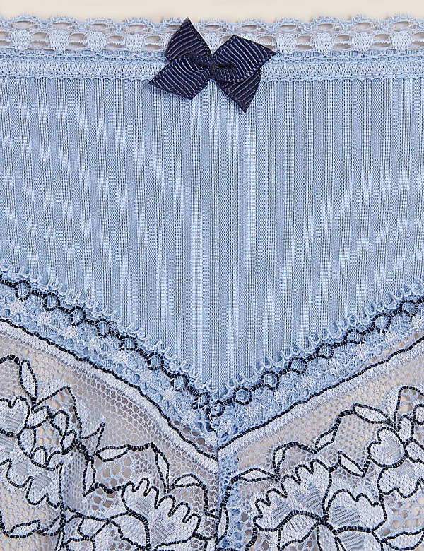 Lace Trim Low Rise Brazilian Knicker