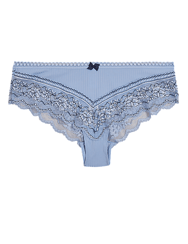 Lace Trim Low Rise Brazilian Knicker