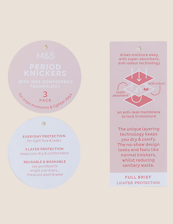 3pk Moderate Absorbency Period Full Briefs