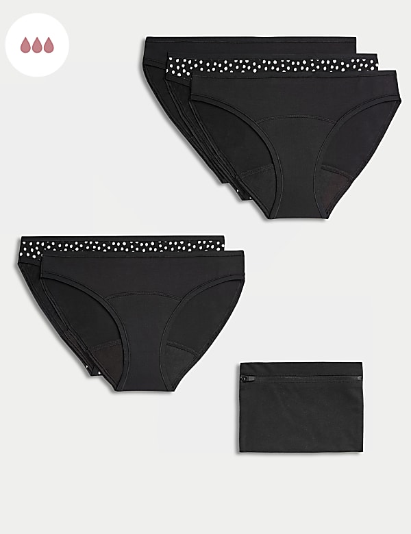 5pk Heavy Absorbency Period Bikini Knickers Bundle - US