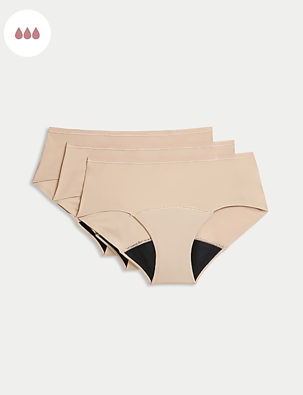 3pk No VPL Heavy Absorbency Period Knicker Shorts