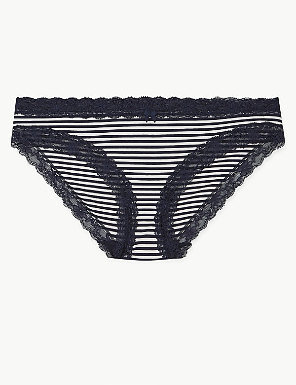 Cotton Blend Lace Bikini Knickers