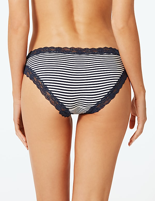 Cotton Blend Lace Bikini Knickers