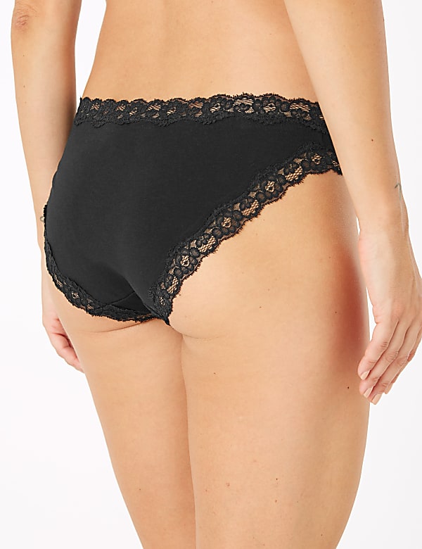 Cotton Lace Trim Bikini Knickers
