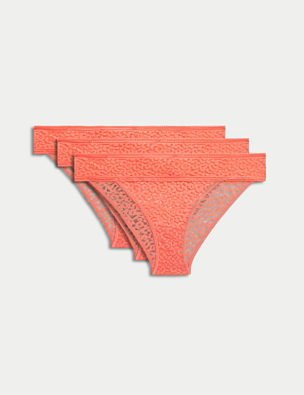 3pk Animal Lace Brazilian Knickers - AT