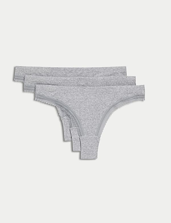 Pack de 3 tangas de algodón con ribete - US