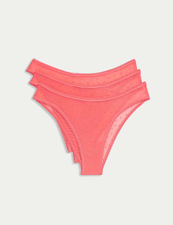 3pk Mini Heart Flock Knickers - NL