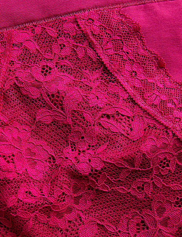 3pk Cotton Rich Lace Brazilian Stoma Knickers