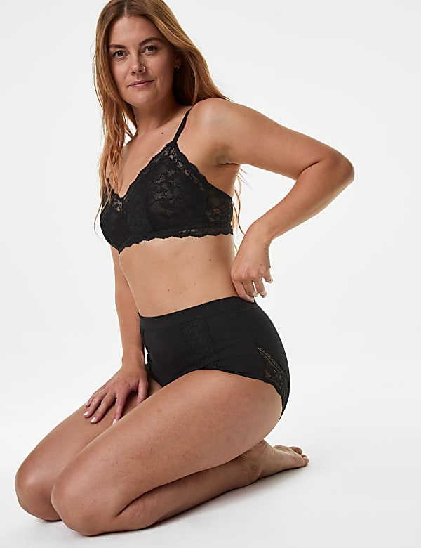 3pk Cotton Rich Lace Full Brief Stoma Knickers