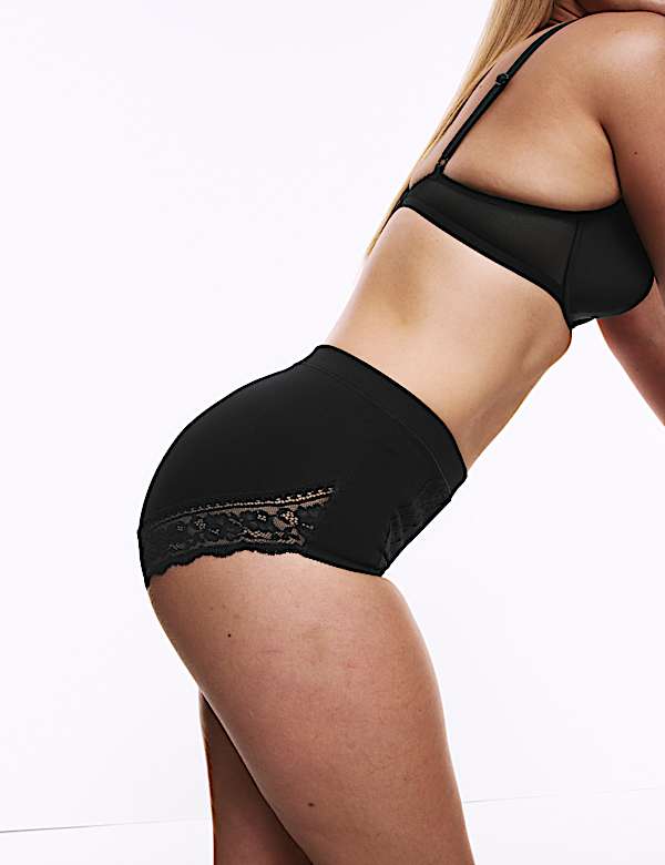3pk Cotton Rich Lace Full Brief Stoma Knickers