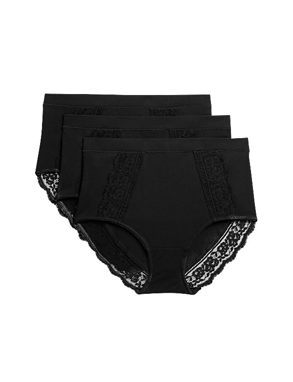 3pk Cotton Rich Lace Full Brief Stoma Knickers