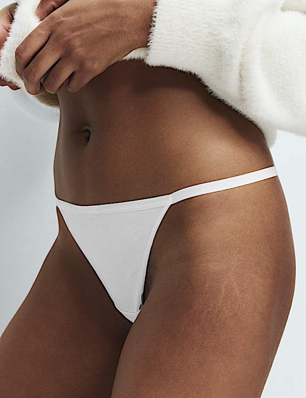 5 Pack Pure Cotton G-String Thongs - RS
