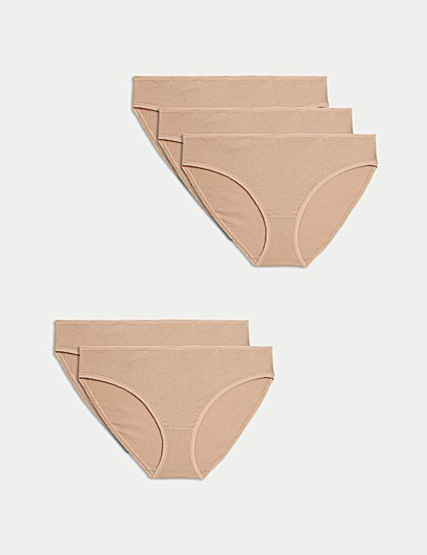 5pk Pure Cotton Bikini Knickers