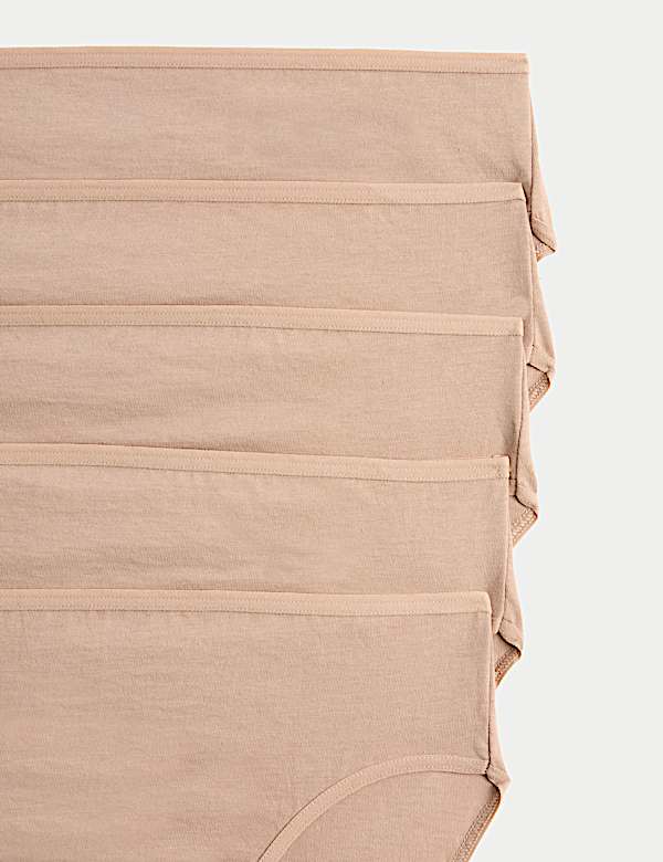 5pk Pure Cotton High Leg Knickers