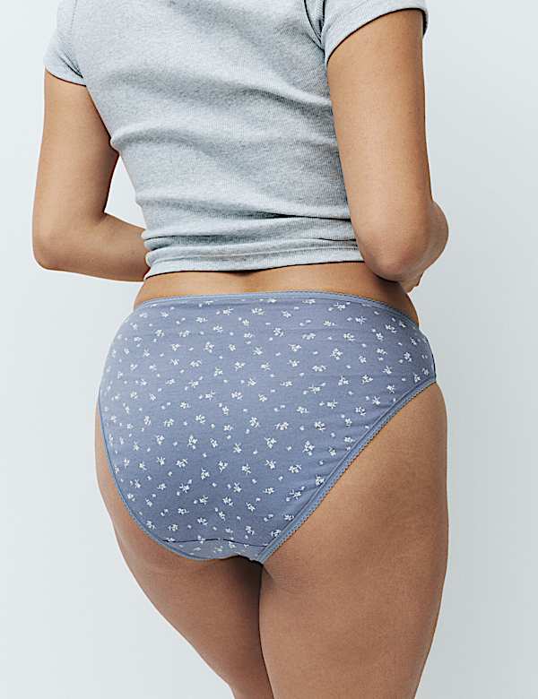 5pk Pure Cotton High Leg Knickers - US