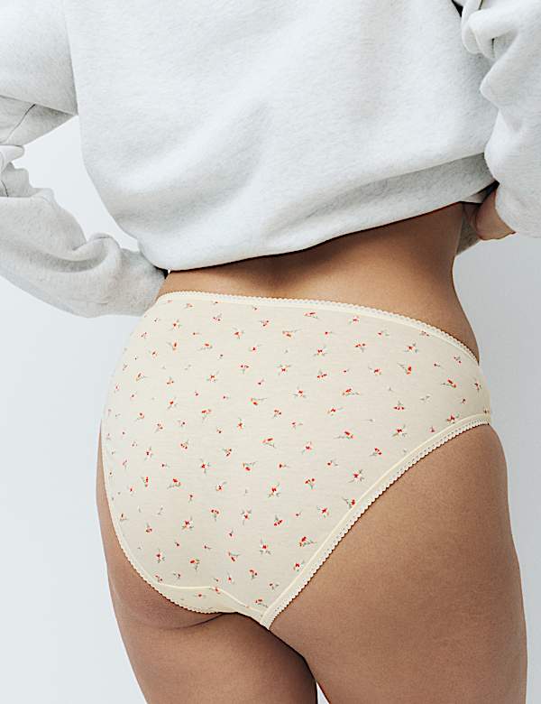 5pk Pure Cotton High Leg Knickers - US