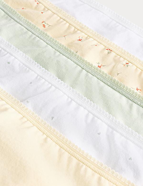 5pk Pure Cotton High Leg Knickers