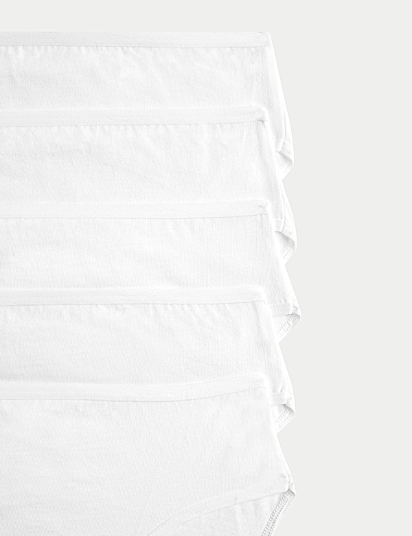 5pk Pure Cotton High Leg Knickers