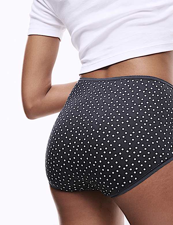 Pack de 5 braguitas altas estampadas 100 % algodón - US