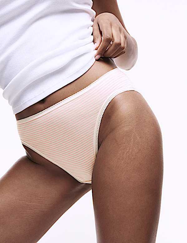 מארז 5 תחתונים מכותנה טהורה בהדפס עם מפתח רגל גבוה - IL