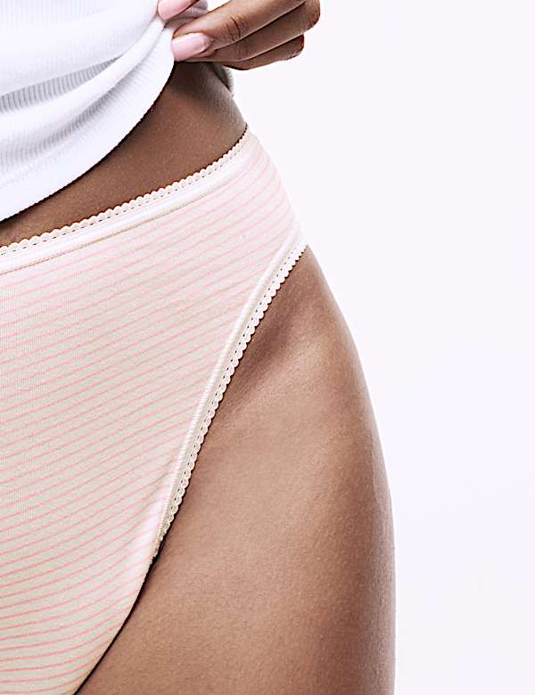 מארז 5 תחתונים מכותנה טהורה בהדפס עם מפתח רגל גבוה - IL