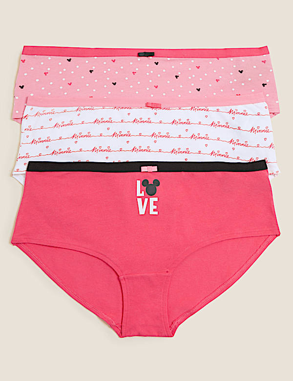 3pk Cotton Lycra® Minnie Mouse™ Printed Knicker Shorts
