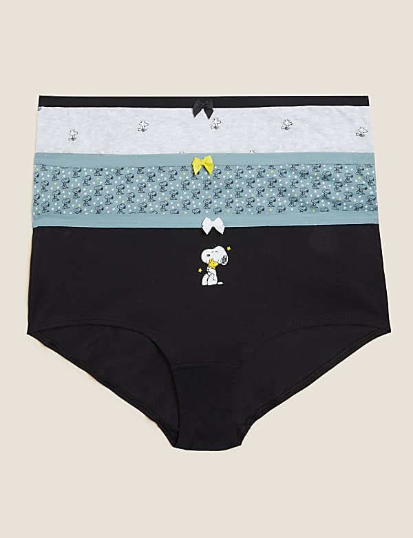 3pk Cotton Lycra® Snoopy™ Printed Knicker Shorts