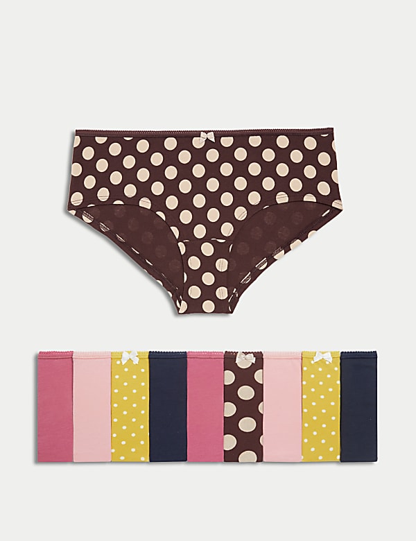 10pk Cotton Lycra® Low Rise Knicker Shorts ANTIQUE ROSE Knickers