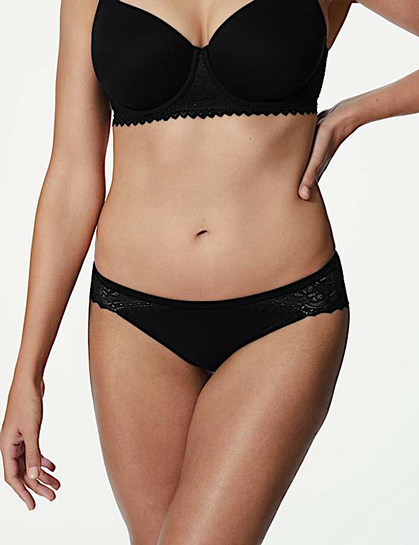 Sumptuously Soft&trade; Lace High Leg Knickers