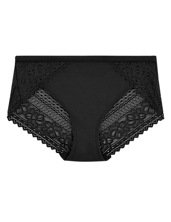 Sumptuously Soft&trade; Lace High Leg Knickers