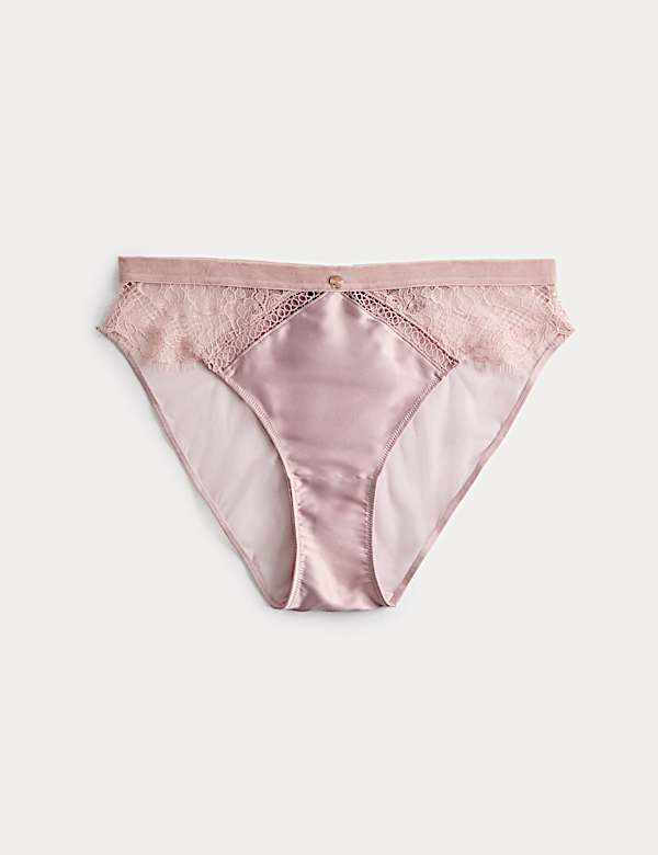 תחתוני סטן ותחרה Saffron בגזרה גבוהה - IL