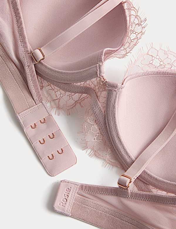 Saffron Satin & Lace Wired Plunge Bra (A-E)