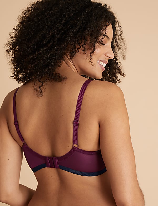 Lace Trim Underwired Plunge Bra A-E