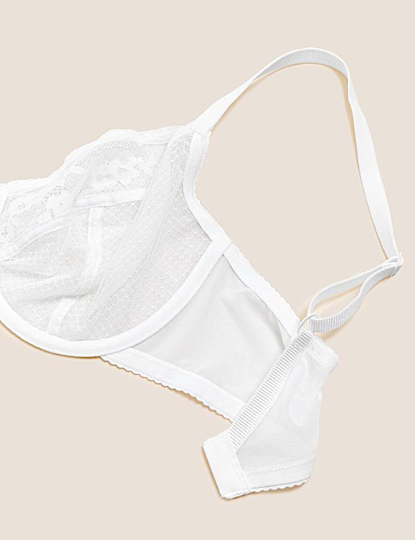Lace Trim Underwired Balcony Bra A-E - AL