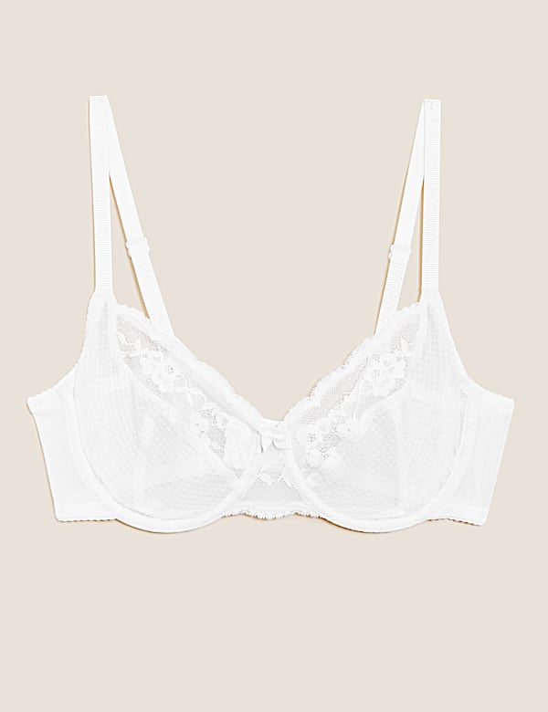 Lace Trim Underwired Balcony Bra A-E - AL