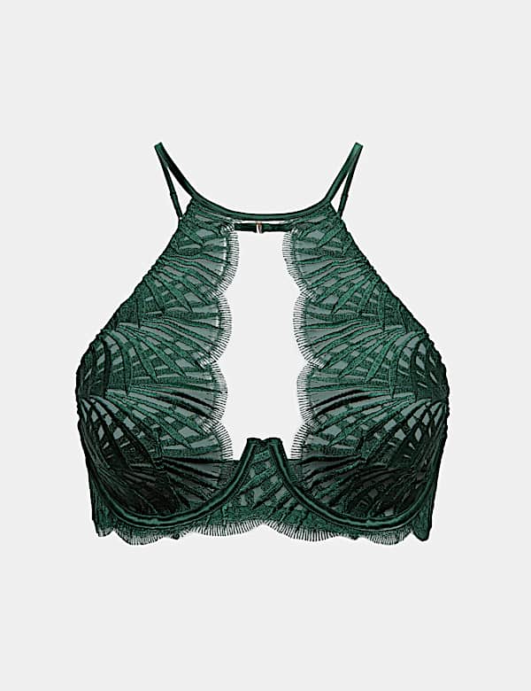 Reverie Embroidery High-Neck Plunge Bra A-E - KG