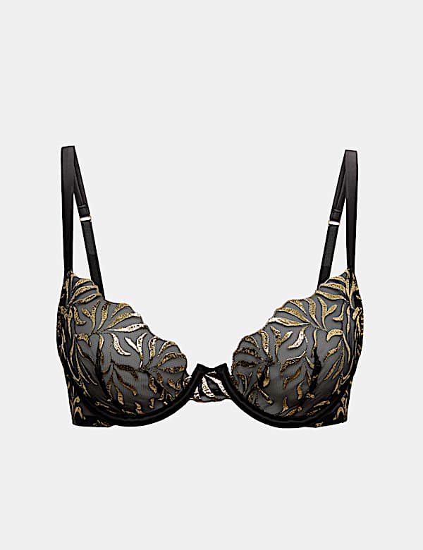 Enigma Embroidery Non-Padded Plunge Bra A-E - CN