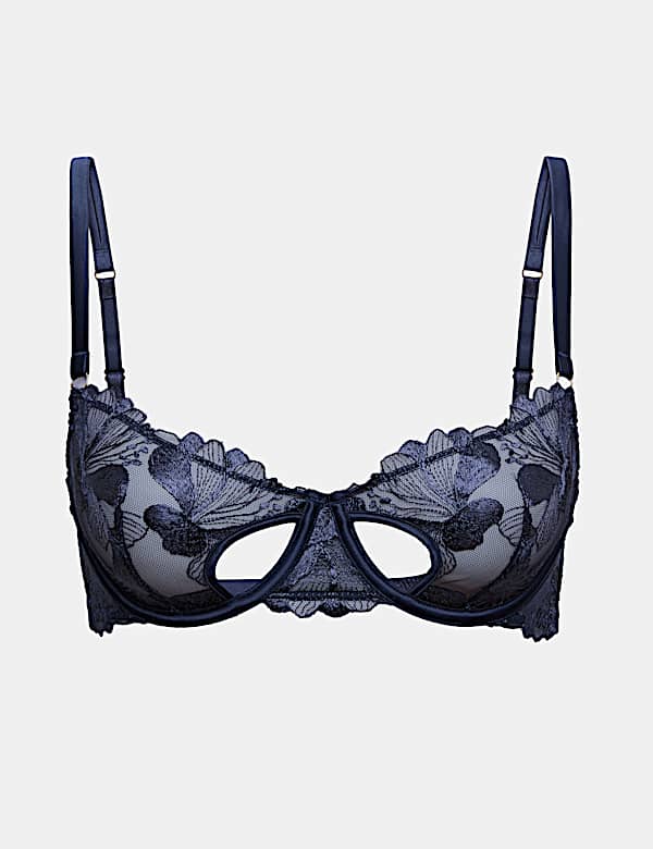 Siren Embroidery Cut-Out Balcony Bra A-E - KG