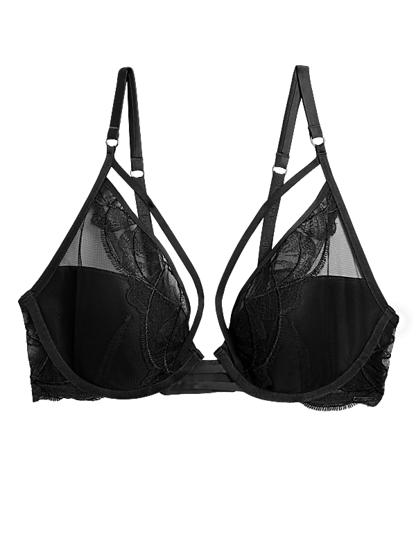 Calvi Embroidery Wired Plunge Bra A-E