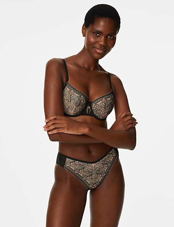 Osaka Mesh & Lace Miami Brazilian Knickers