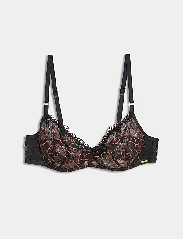 Evora Embroidery Wired Balcony Bra (A-E) - GR